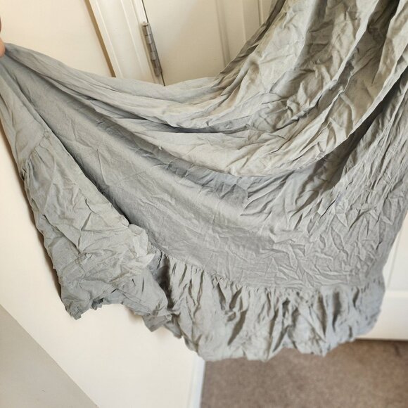 Pinkblush Sage Gray Maxi Dress With Ruffled Neckline & Elastic Waist - Picture 9 of 12